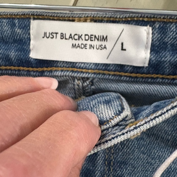 Just black Utility pocket slit front midi denim skirt Size Large New with tags - Picture 10 of 13